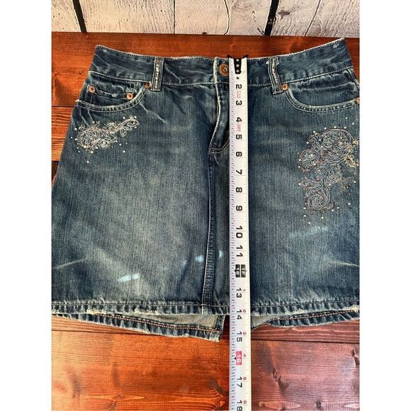 Vintage American Eagle Rhinestone Mini-Skirt Size 4 - Picture 11 of 13